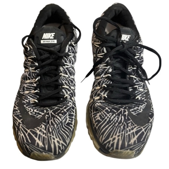 Nike Women’s Air Max 2016 Print Running Sneakers Black White Size 7.5 - Picture 11 of 13